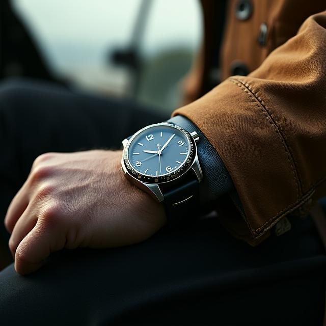 Vintage Inspired Pilot Watch on Wrist
