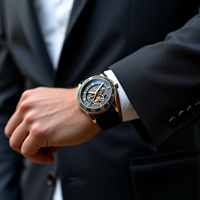 Intricate Skeleton Watch on Wrist